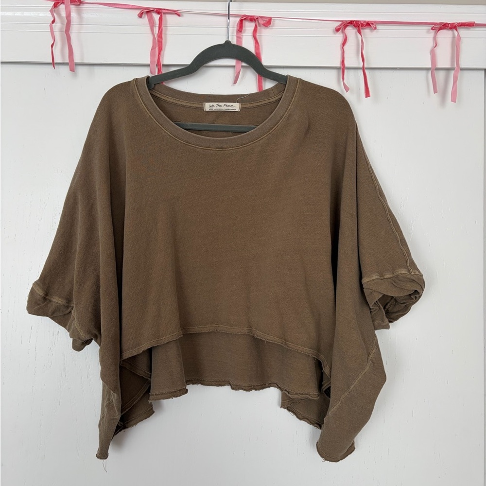 FREE PEOPLE Brown Oversized Women Top